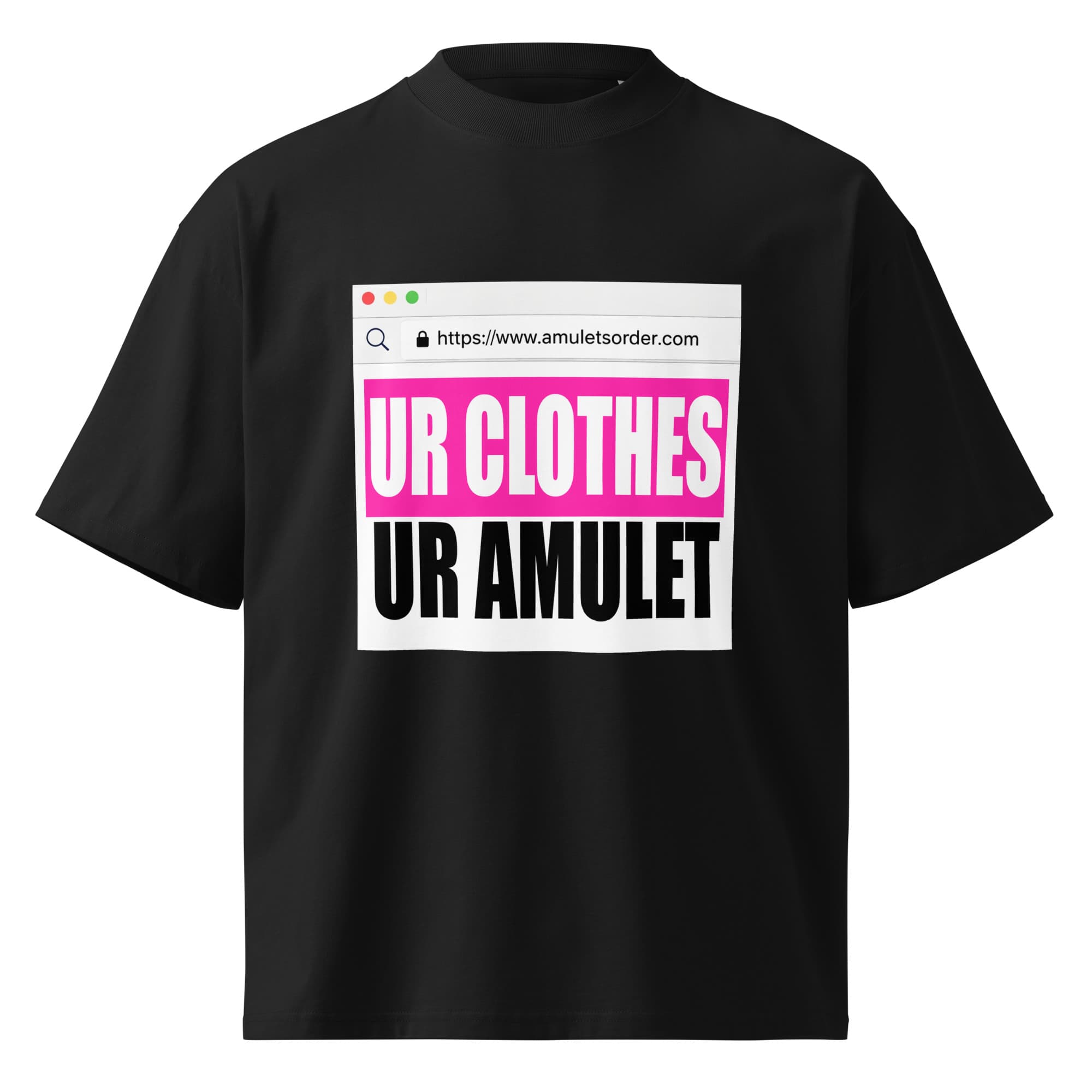 Unisex organic oversized high neck t-shirt