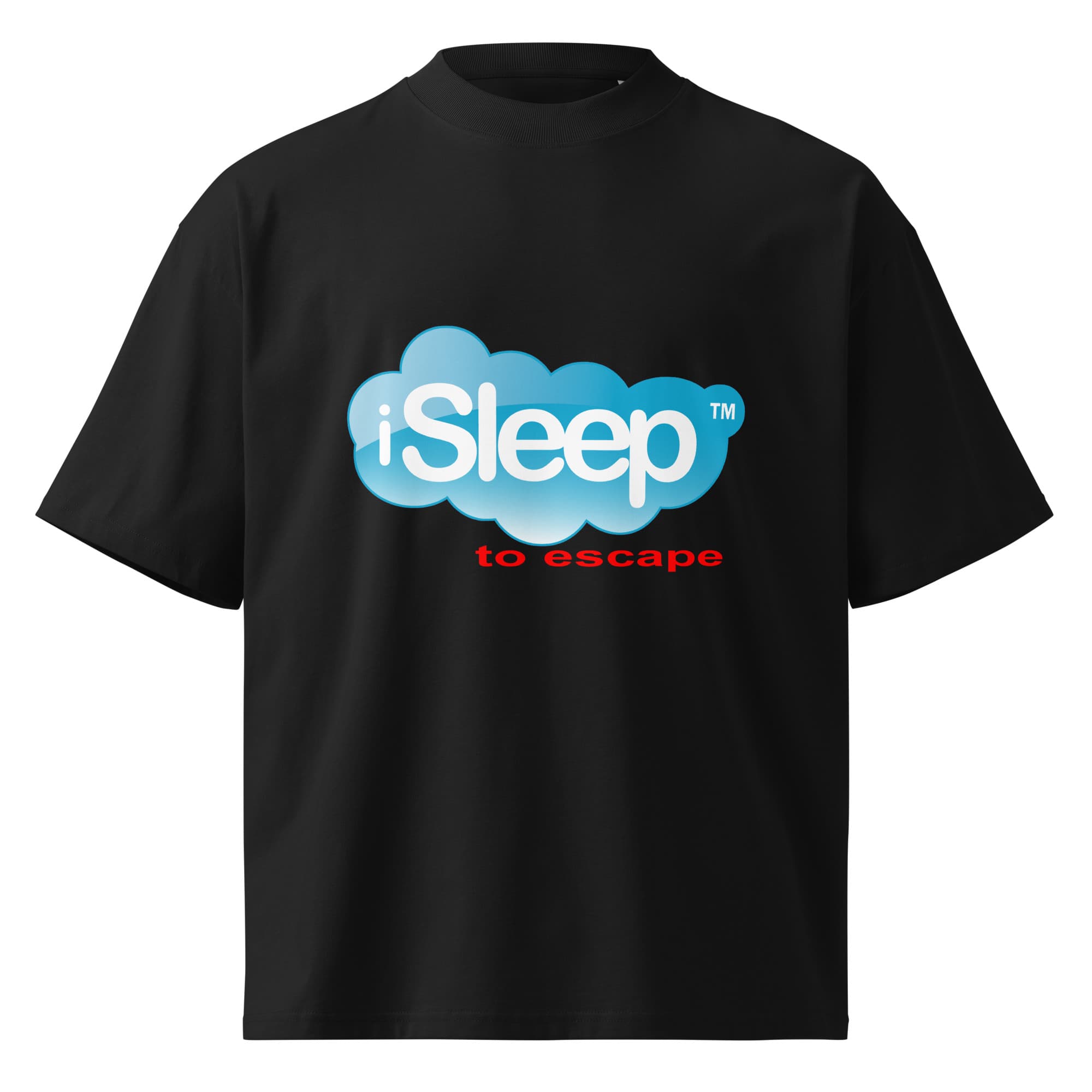 Unisex organic oversized high neck t-shirt