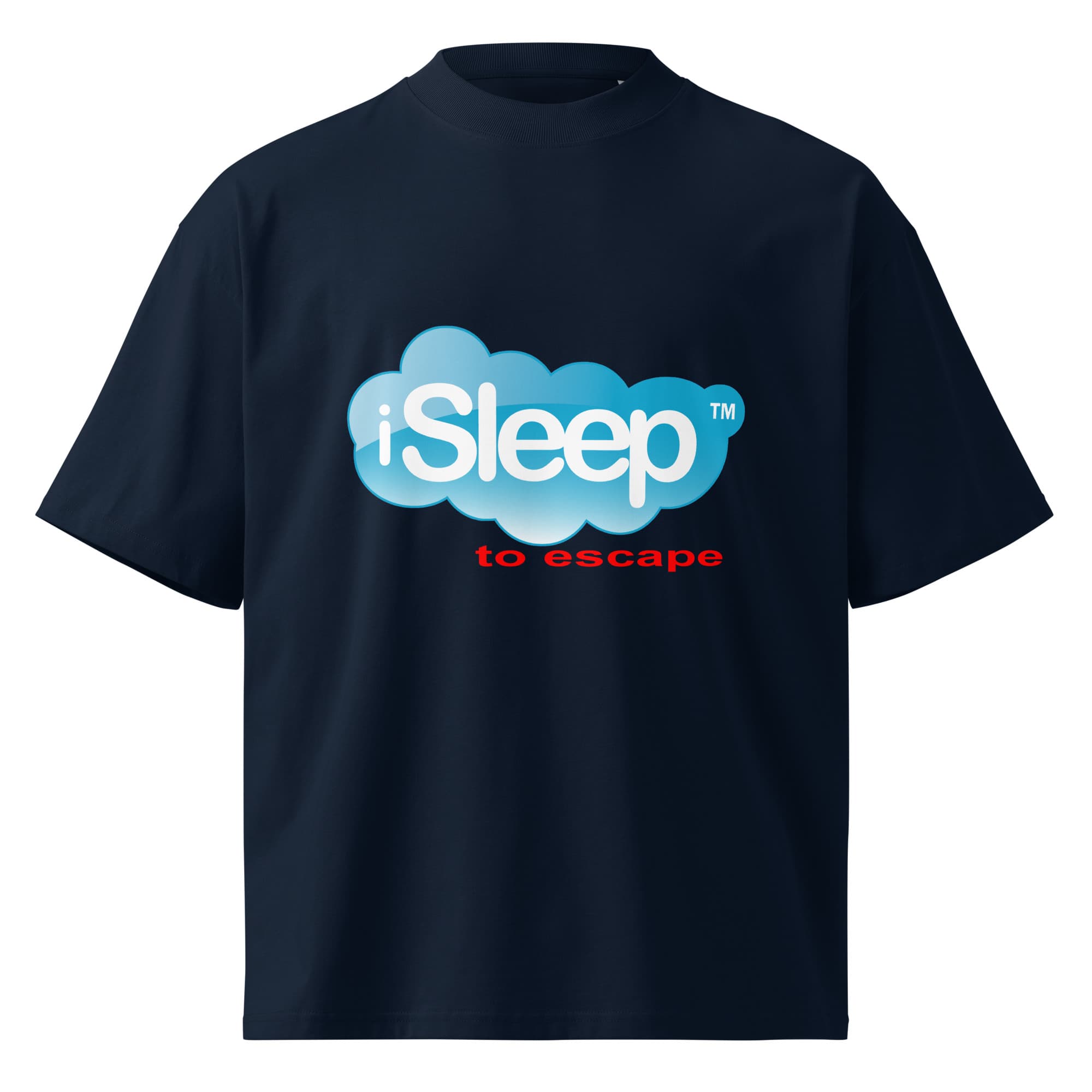 Unisex organic oversized high neck t-shirt